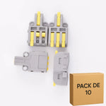 10 Bornes de Raccordement à Leviers jaunes (1 entrée / 3 sorties), 32A - LT-13-Jaune ELENCO