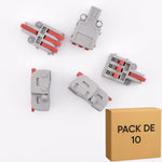 10 Bornes de Raccordement à Leviers rouges (1 entrée / 3 sorties), 32A - LT-13-Rouge ELENCO