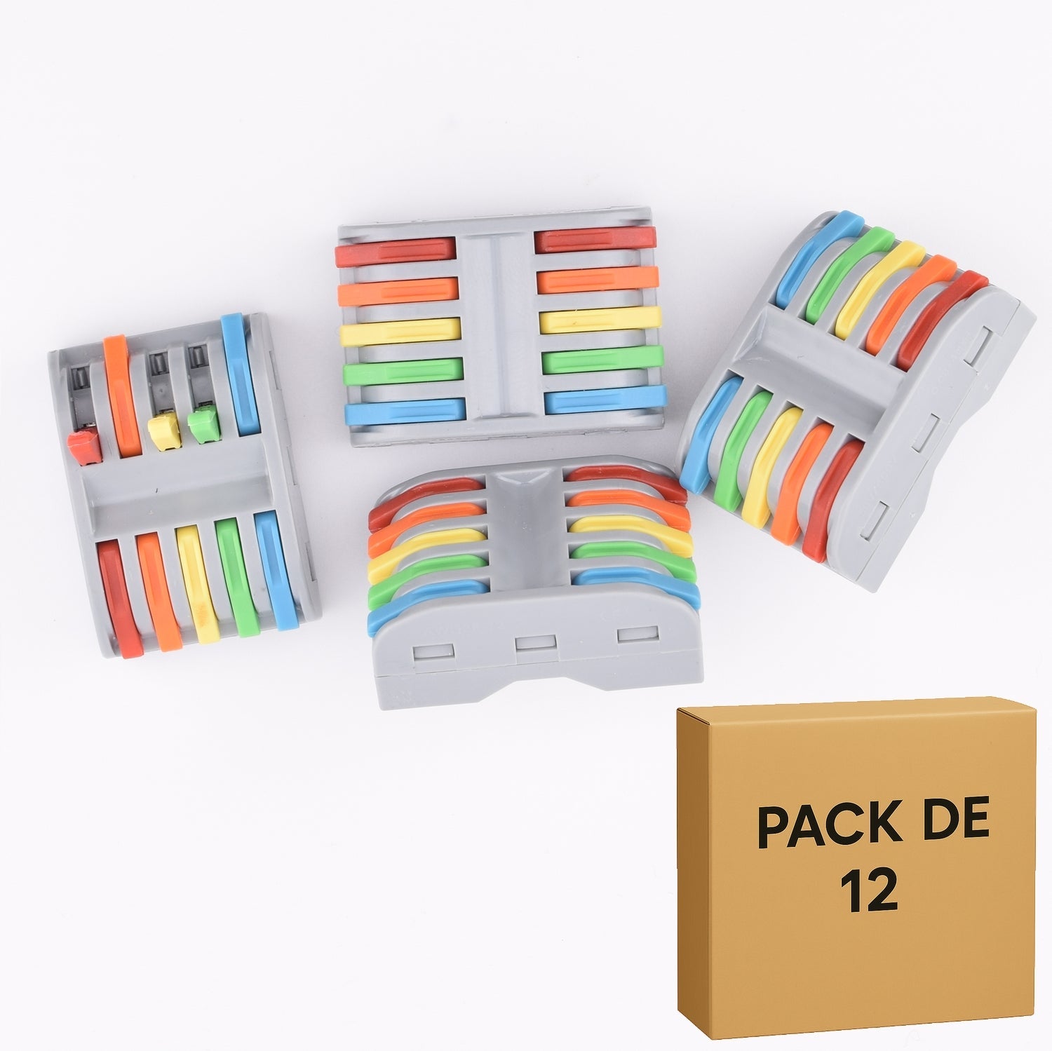 Lot de 12 bornes à leviers 10 contacts 32A- 5 entrées - 5 sorties- PCT-225