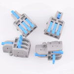 differentes vue du connecteur à levier 1 entree/3sorties LT-13 bleu