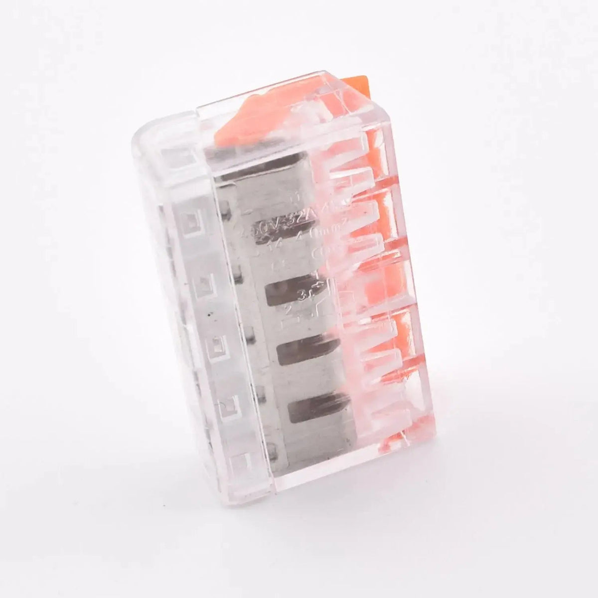 Borne PCT-415 transparente – 5 contacts – vue de dessus – alternative WAGO 221-415