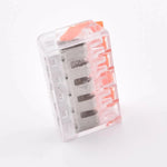 Borne PCT-415 transparente – 5 contacts – vue de dessus – alternative WAGO 221-415