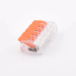 Borne transparente 5 contacts 32A PCT-415 profil, leviers fermés