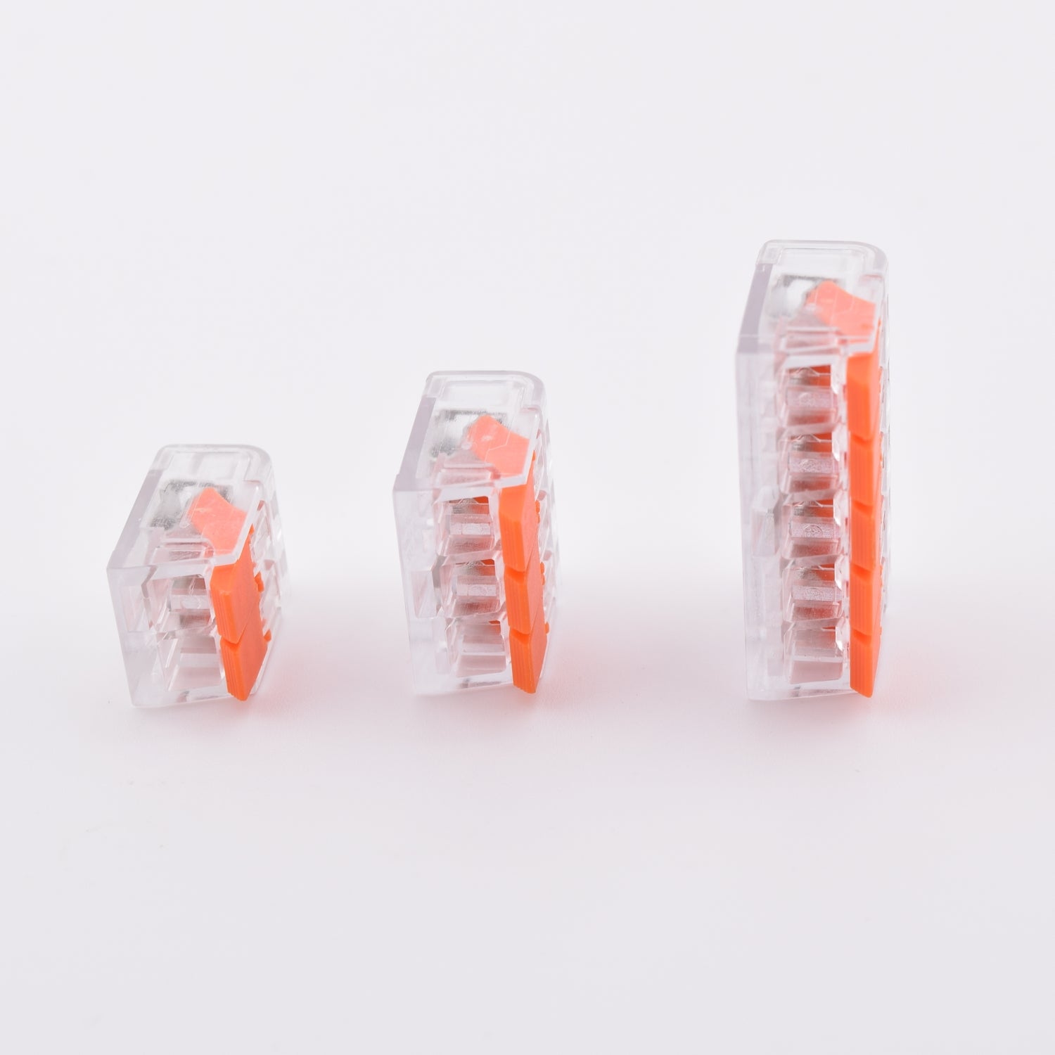 Comparatif visuel des modèles PCT-412 / 413 / 415 – usage similaire WAGO serie 221, vue de face