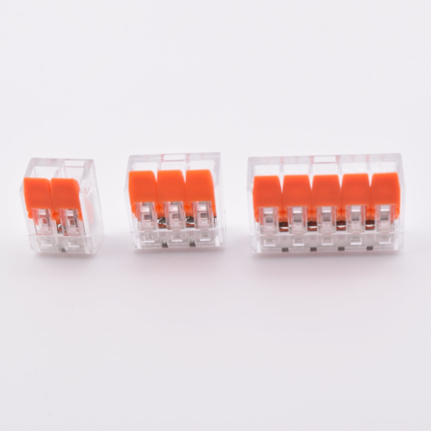 Comparatif visuel des modèles PCT-412 / 413 / 415 – alternative WAGO serie 221, vue de dessus