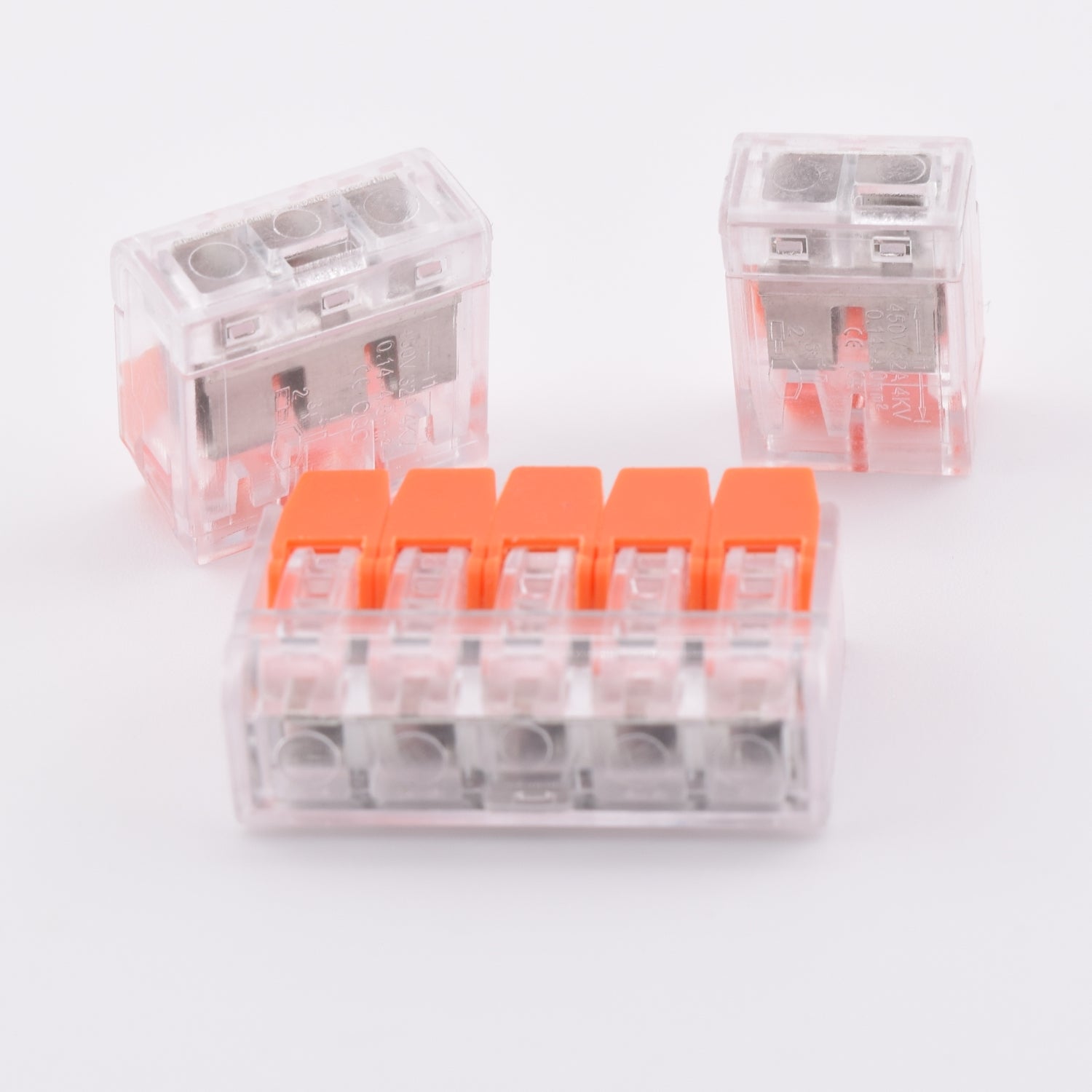 Bornes à levier type WAGO 221 – pack mixte 2, 3 et 5 pôles – PCT transparentes