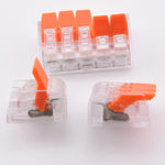 Vue des contacts internes – bornes PCT transparentes – 2, 3 et 5 pôles – type WAGO 221
