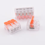 Bornes à levier type WAGO 221 – pack mixte 2, 3 et 5 pôles – PCT transparentes, plusieurs vues