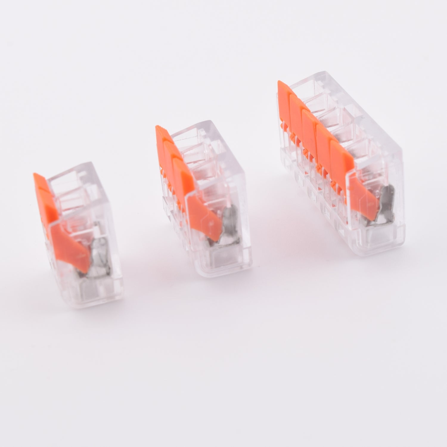 Bornes PCT transparentes – leviers abaissés – connexion sécurisée – alternative WAGO 221