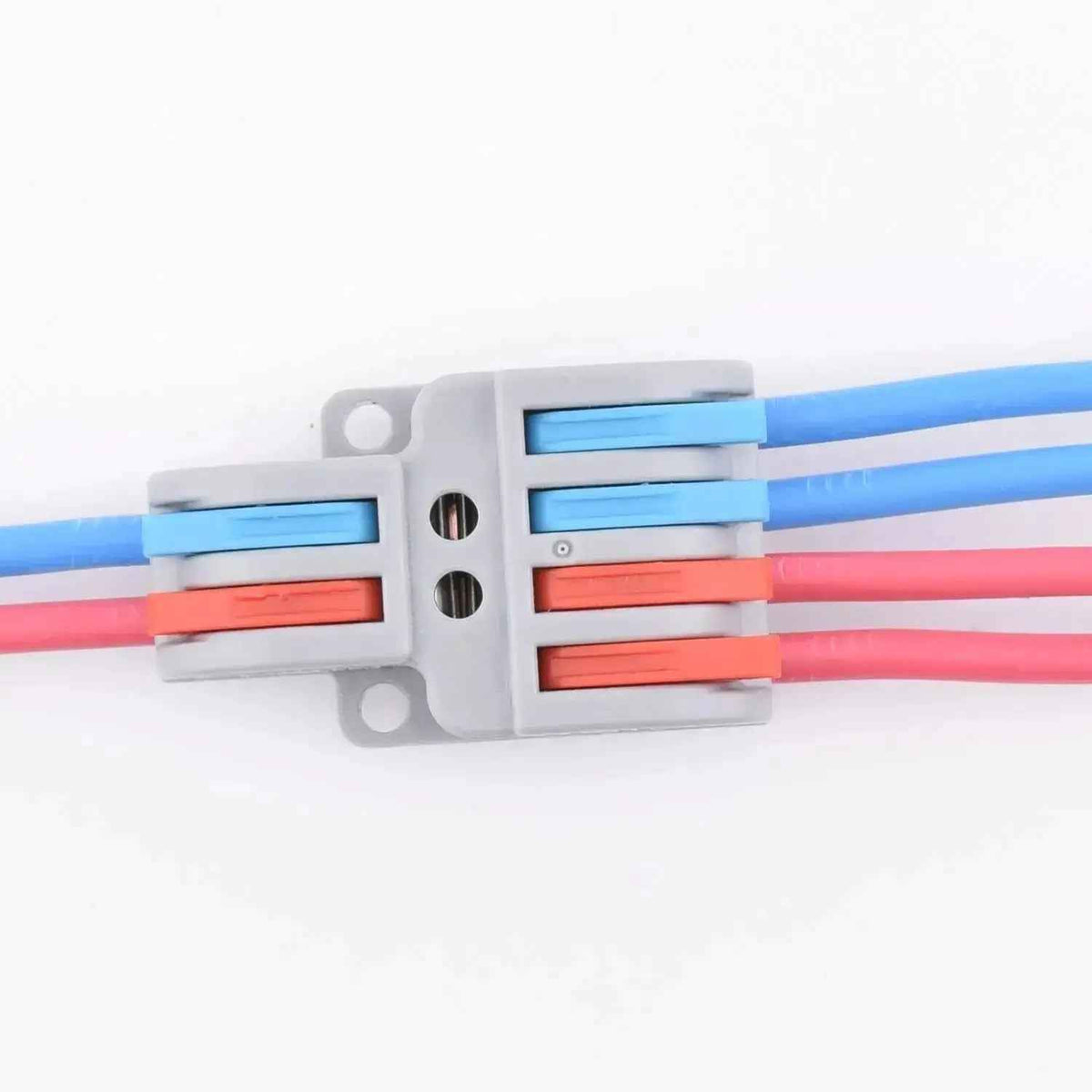 Borne de connexion électrique à levier LT-422 câblée – domino automatique 2 circuits, 2 entrées / 4 sorties – ELENCO