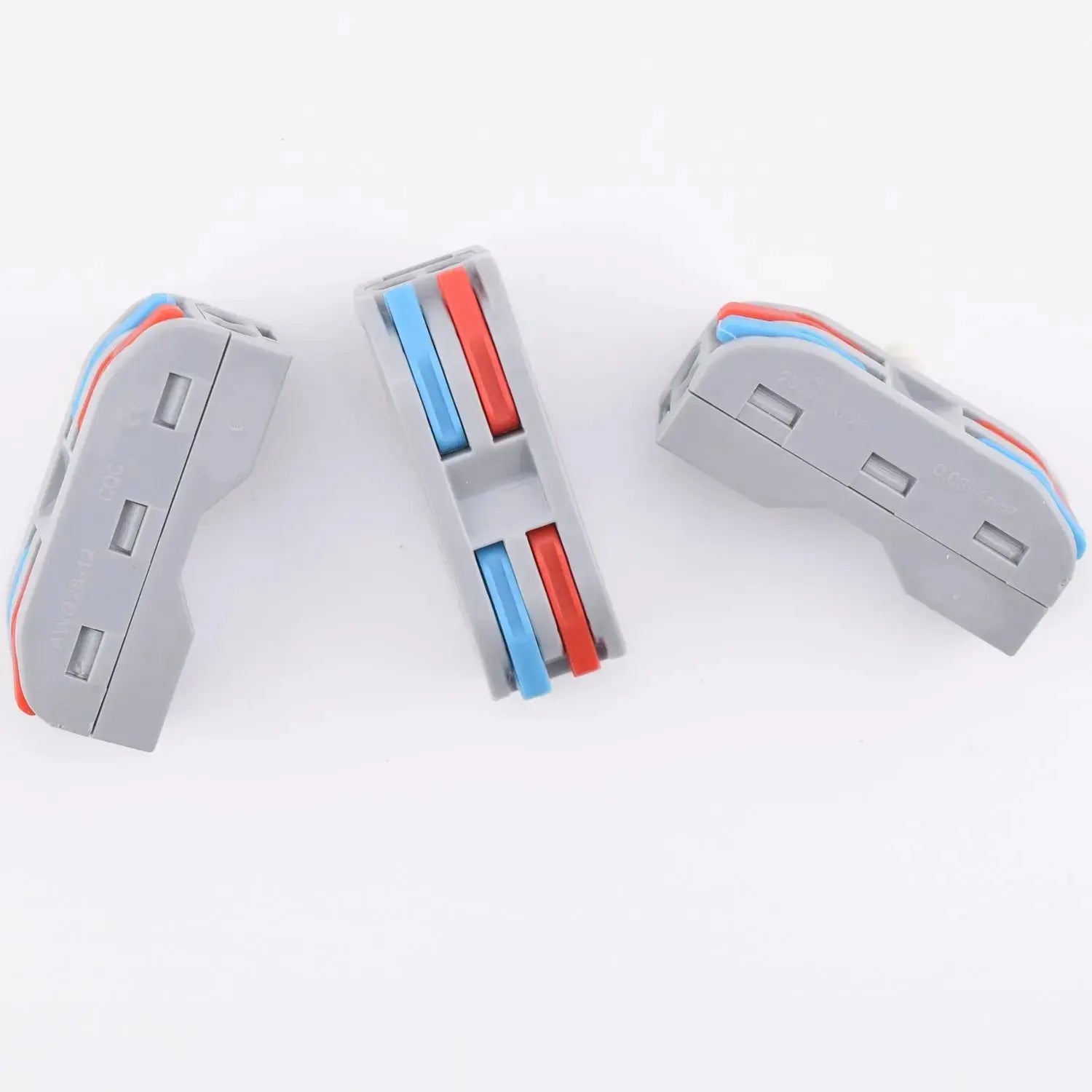 Borne a levier - 2 circuits-4 contacts - 32A - PCT-222- vue de dessus et profils