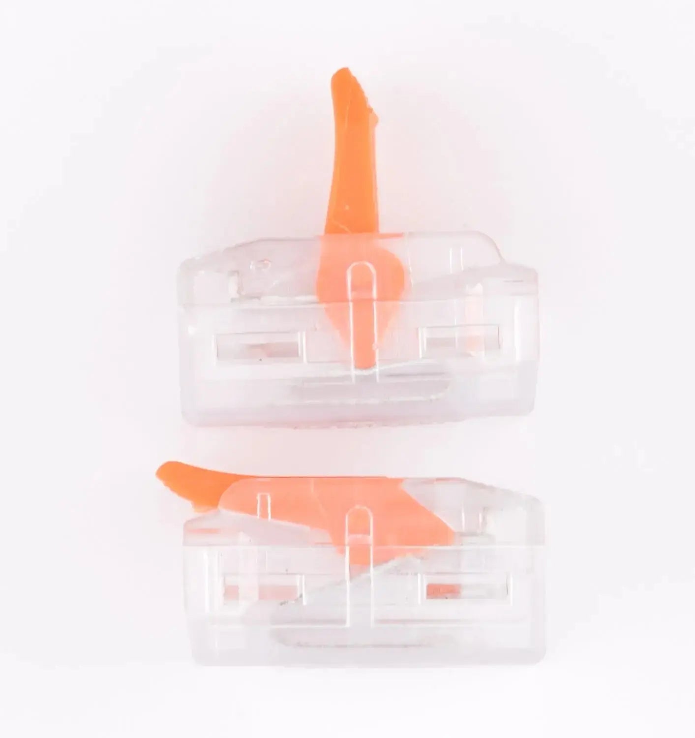 Borne a levier transparentes 5 poles 40A 6mm² LT-615 profil, leviers ouverts et fermés