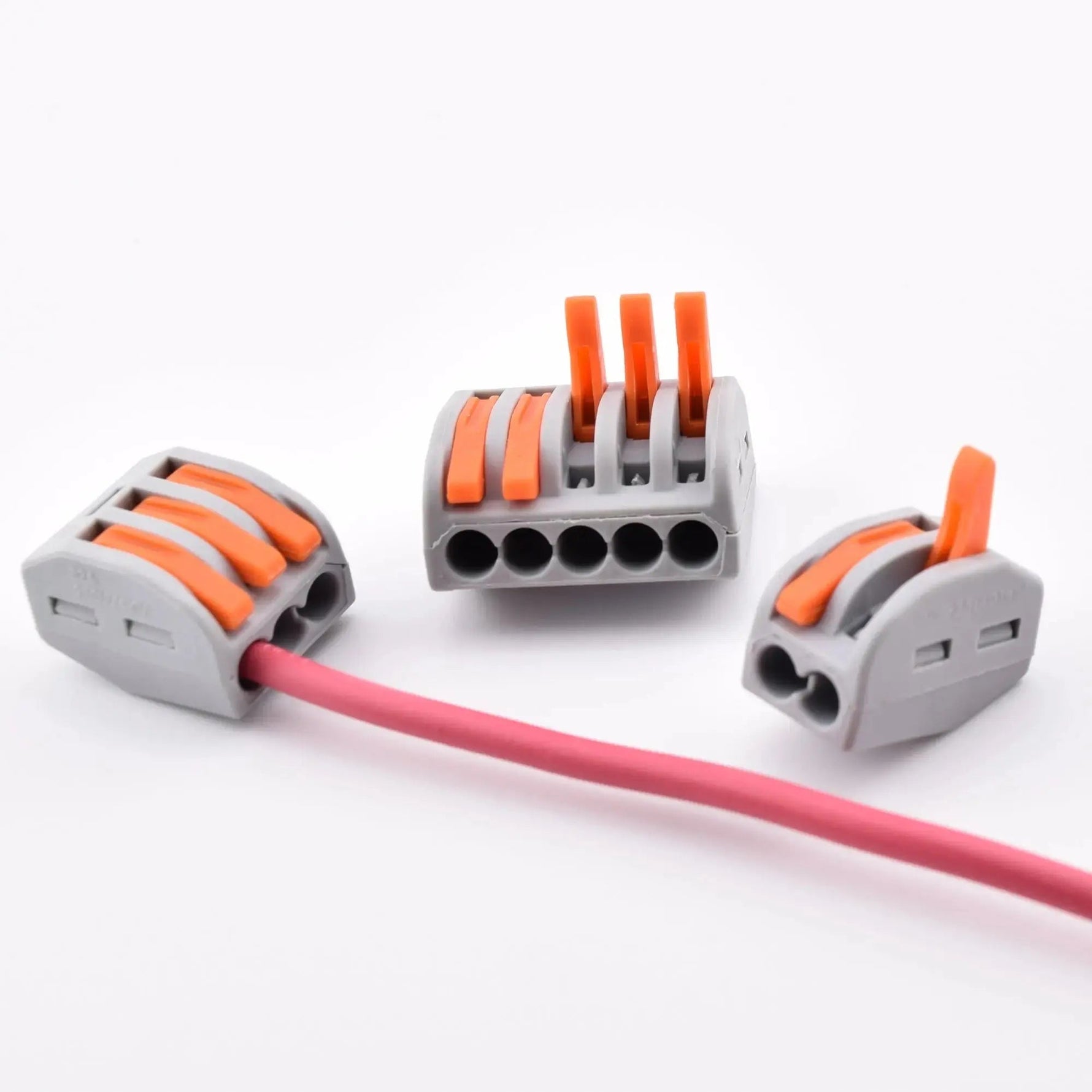 Bornes à leviers 2,3 et 5 contacts 32A serie PCT-212-213-215 avec fil
