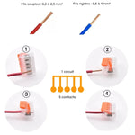 Câblage de la borne PCT-415 – raccordement de 5 fils – alternative WAGO 221-415