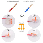 Cablage des bornes a levier transparentes 40A 6mm², 3 contacts LT613