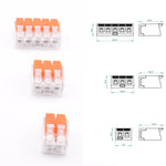 Schéma technique des connecteurs PCT – boîtier transparent – alternative WAGO série 221