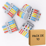 Lot de 10 bornes à levier 9 contacts 32A - 3IN/6OUT - LT-633