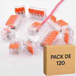 Pack Pro 120 bornes transparentes – alternative WAGO 221 – 2, 3 et 5 contacts – PCT-412 / 413 / 415
