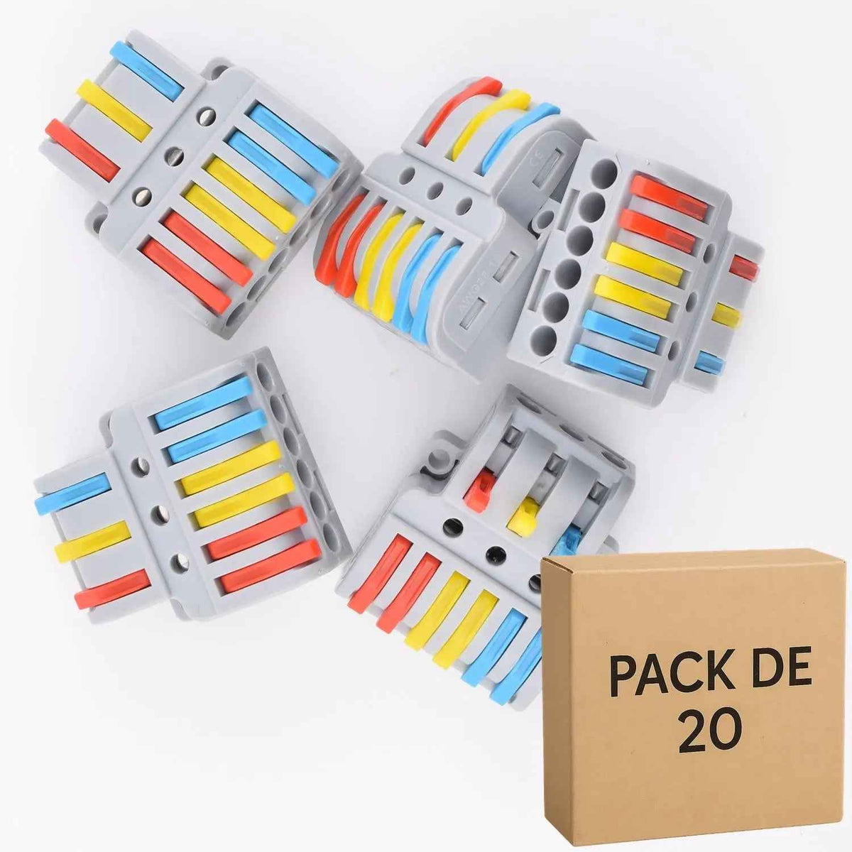 Lot de 20 bornes à levier LT-633, 3 circuits 3 entrées / 6 sorties 32 A - ELENCO