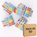 Lot de 50 bornes à levier 9 contacts 32A - 3IN/6OUT - LT-633