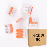 Lot de 50 bornes à levier LT-613, 3 pôles 40 A 6 mm² - ELENCO