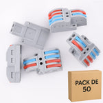 Lot de 50 bornes a levier 6 contacts 32A - 2 entrées /4 sorties -LT422