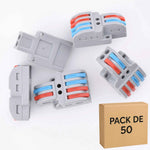 Lot de 50 bornes de connexion à levier LT-422 – domino automatique 2 entrées / 4 sorties – ELENCO
