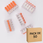 Lot de 50 bornes à leviers transparentes - 5 contacts - 40A-6mm²- LT615