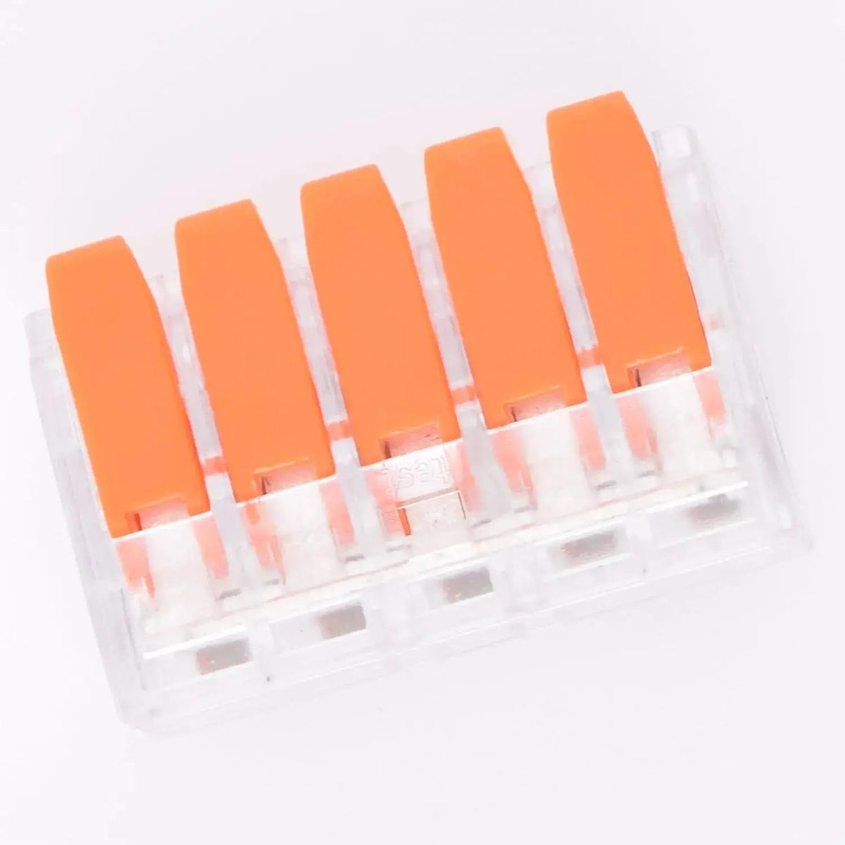 Borne a levier transparentes 5 poles 40A 6mm² LT-615 gros plan