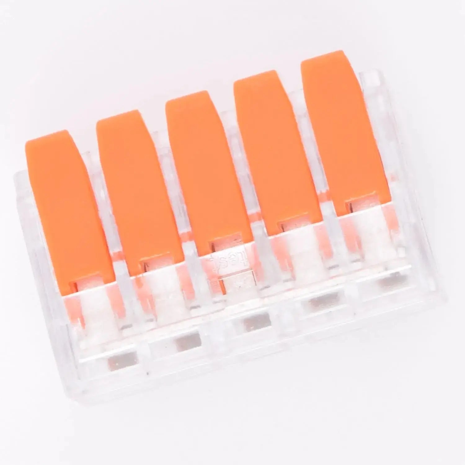 Borne a levier transparentes 5 poles 40A 6mm² LT-615 gros plan