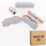 Lot de 20 bornes a leviers assemblables- 2 contacts 32A en ligne- modele LT-211