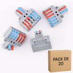 Lot de 20 bornes à leviers 8 contacts 32A  - 2IN/6OUT - LT-623