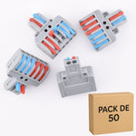 Lot de 50 bornes à leviers 8 contacts 32A  - 2IN/6OUT - LT-623