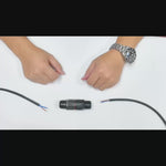 Video de montage du connecteur IP68 en ligne 2 circuits à levier 200/3-2P
