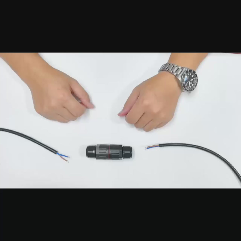 Video de montage du connecteur IP68 en ligne 2 circuits à levier 200/3-2P